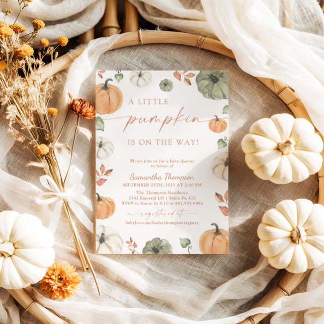 Invitation Baby shower d'automne | Boho Un Peu Citrouille (Créateur téléchargé)