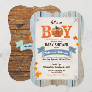 Invitation baby shower d'automne Bois citrouille r