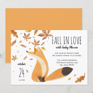 Invitation Baby shower d'automne // Chute d'amour avec Baby /