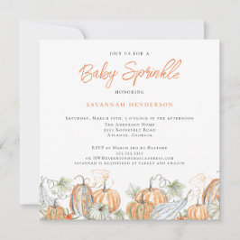 Invitation Baby shower d'automne Citrouille d'arrosage pour b