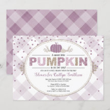 baby shower d'automne Citrouille en vichy confetti