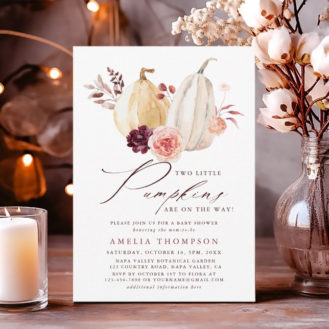 Invitation Baby shower d'automne Citrouille jumeaux (Créateur téléchargé)