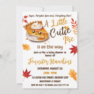 Invitation Baby shower d'automne Cutie Pie