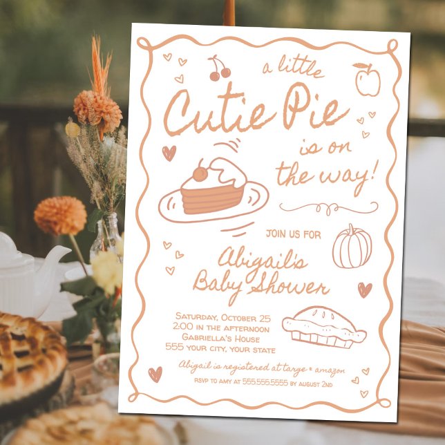 Invitation Baby shower d'automne Cutie Pie (Créateur téléchargé)
