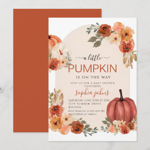 Invitation Baby shower d'automne de Boho Little Citrouille