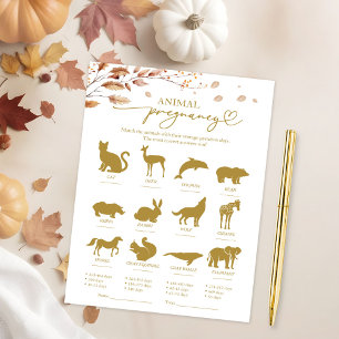 Invitation Baby shower d'automne de grossesse animale