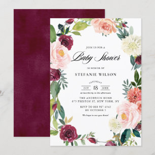 Invitation Baby shower d'automne de la couronne florale de Bo