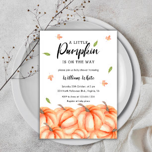 Invitation Baby shower d'automne du petit Citrouille Hallowee