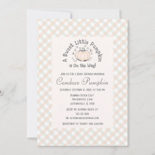 Invitation Baby shower d'automne du petit Citrouille neutre p