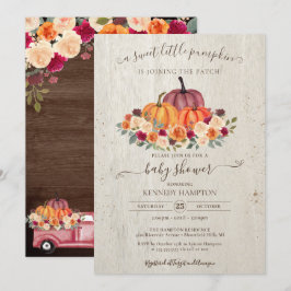 Invitation Baby shower d'automne en bois rustique petit Citro