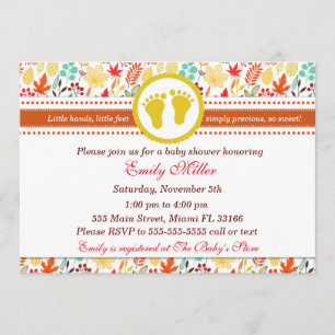Invitation Baby shower d'automne Feuilles d'automn