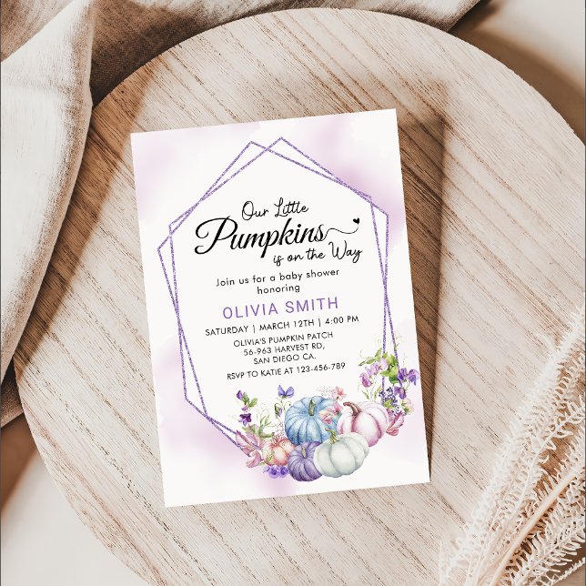 Invitation Baby shower d'automne Floral Little Citrouille (Créateur téléchargé)