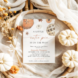Invitation Baby shower d'automne   Little Cutie Pie