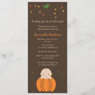 Invitation Baby shower d'automne moderne - Jeune fille