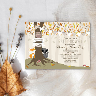 Invitation Baby shower d'automne neutre pour les animaux des 