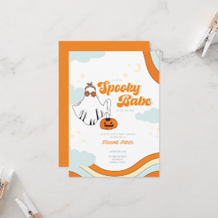 Invitation Baby shower d'automne Retro Ghost Baby shower Supe
