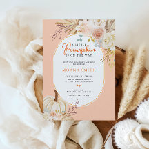 Baby shower d'automne rose Pastel Boho Citrouille