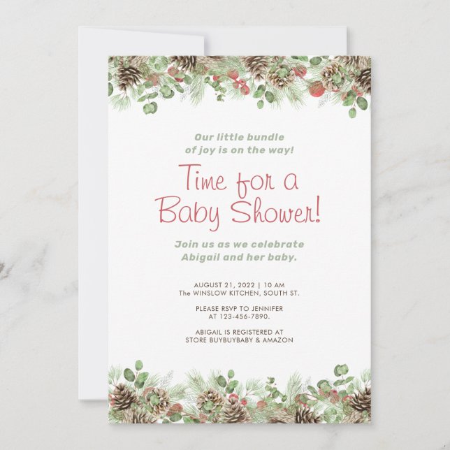 Invitation Baby shower d'automne rustique (Devant)