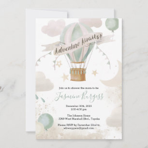 Invitation Baby shower d'aventure à ballon à air c