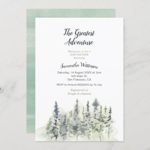 Invitation Baby shower d'aventure moderne minimali