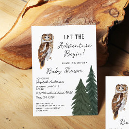 Invitation Baby shower d'aventure Owl