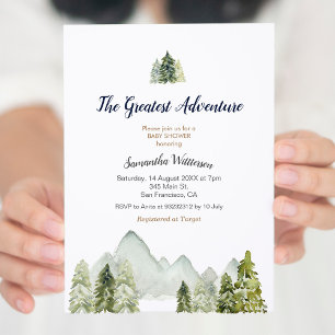 Invitation Baby shower d'aventure Rustique