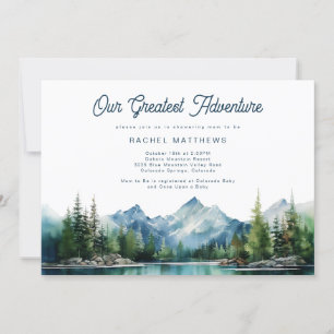 Invitation Baby shower d'aventure rustique Forest Mountain