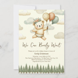 Invitation Baby shower d'aventures aux ours flottants