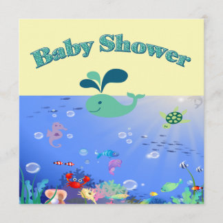 Invitation Baby shower D'Aventures Sous-Marines Garçon Ou Fil