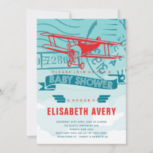 Invitation Baby shower d'avion