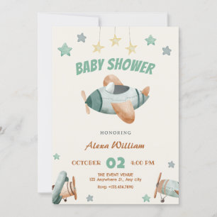 Invitation Baby shower d'avion