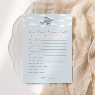 Invitation Baby shower d'avion qui connaît maman le meilleur 