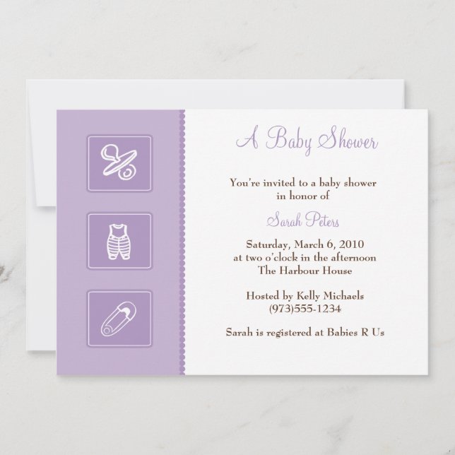 Invitation Baby shower de Baby Things (Devant)