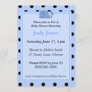 Invitation Baby shower de baleine bleue