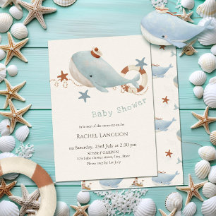 Invitation Baby shower de baleines adorable