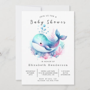 Invitation Baby shower de baleines imprimables unique
