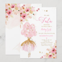 Baby shower De Ballerina Florale Rose Et Or