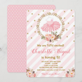 Invitation Baby shower de ballet rose Tutu Ballerina Invitati