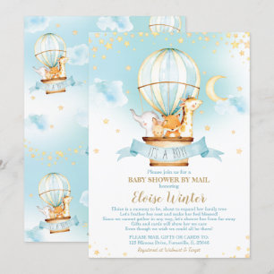 Invitation Baby shower de ballon à air chaud par Mail Jungle 