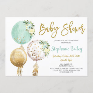 Invitation Baby shower de ballons neutres selon le sexe