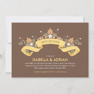 Invitation Baby shower de bannière florale