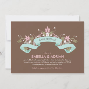Invitation Baby shower de bannières florales