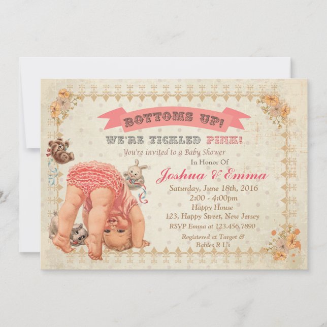 Invitation Baby shower de bas (Devant)