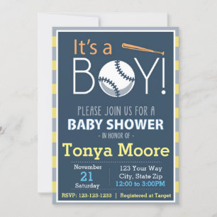 Invitation Baby shower de base-ball