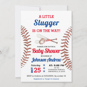 Invitation Baby shower de base-ball personnel Rookie All Star