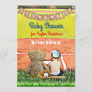 Invitation Baby shower de baseball à thème