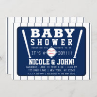 Baby shower de baseball Blue & White Pinstripes