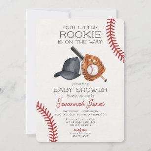 Invitation Baby shower de baseball Little Rookie