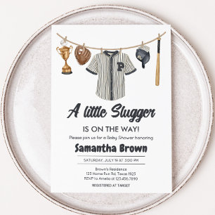 Invitation Baby shower de baseball Little Slugger