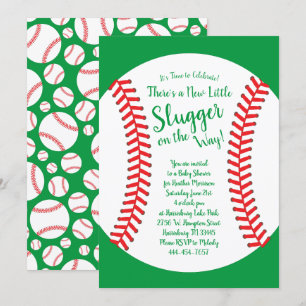 Invitation Baby shower de baseball Little Slugger Neutre genr